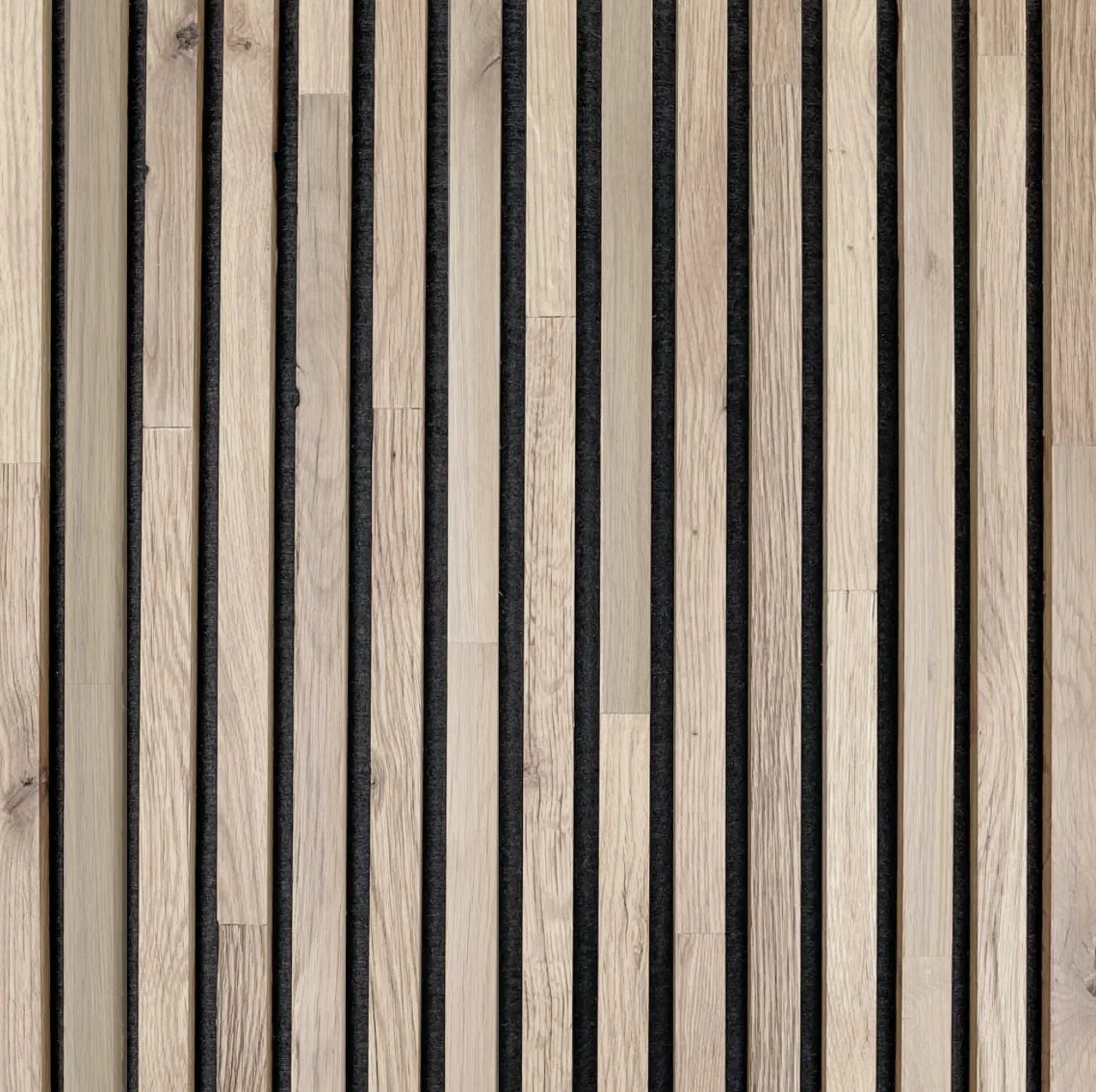 Mission Oak Thin Slat Acoustic Wall Panel - Haystack
