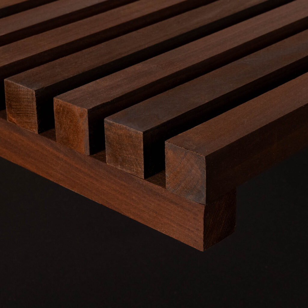 Modified Hardwood Square Slat Exterior Open Panel – Clear Protect