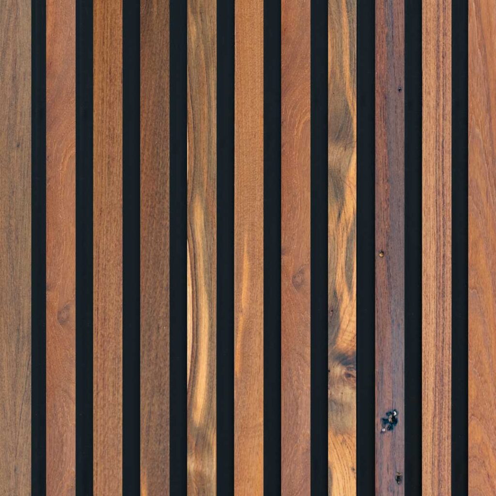 Teak Linear Slat Exterior Modular Panel