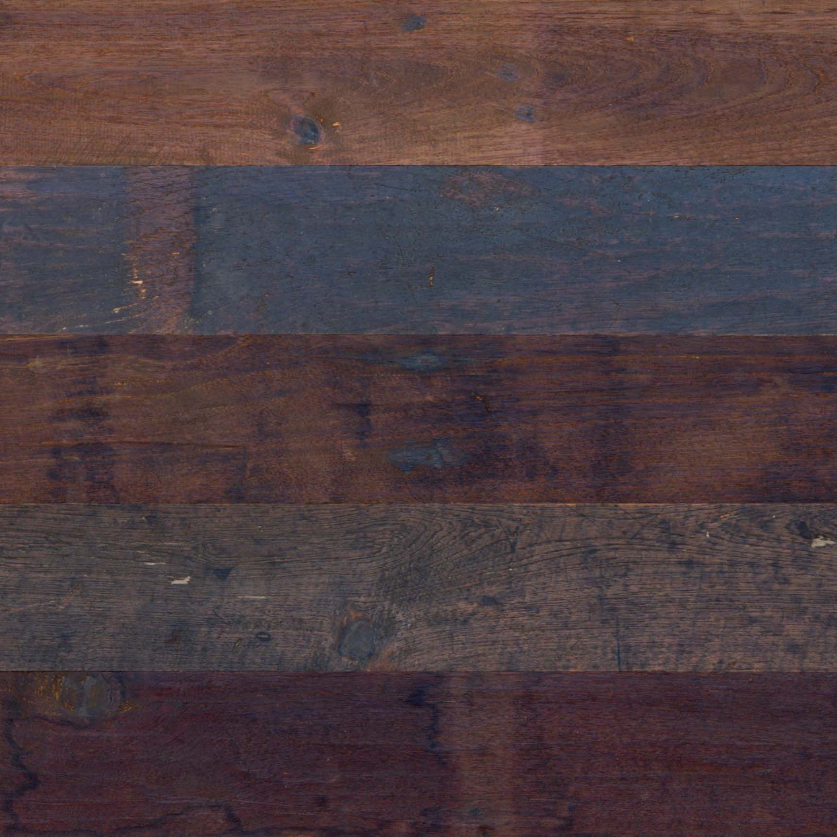 Naturally Distressed Long Plank Teak Flooring - Black Oil