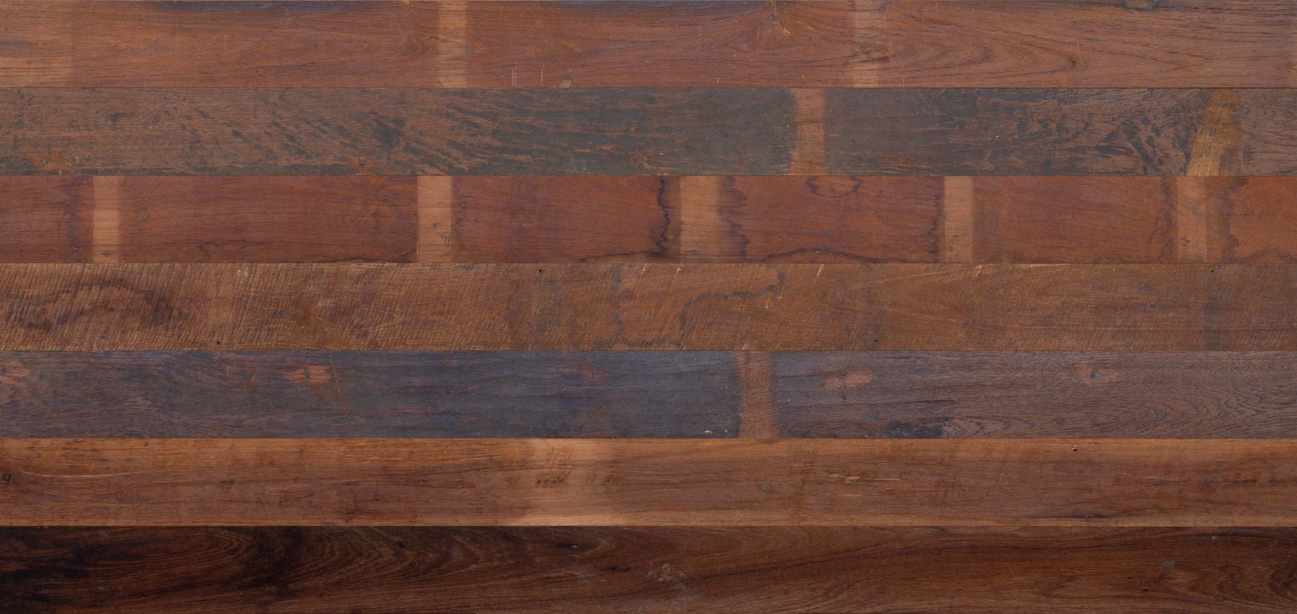 Naturally Distressed Long Plank Teak Flooring - Clear Oil