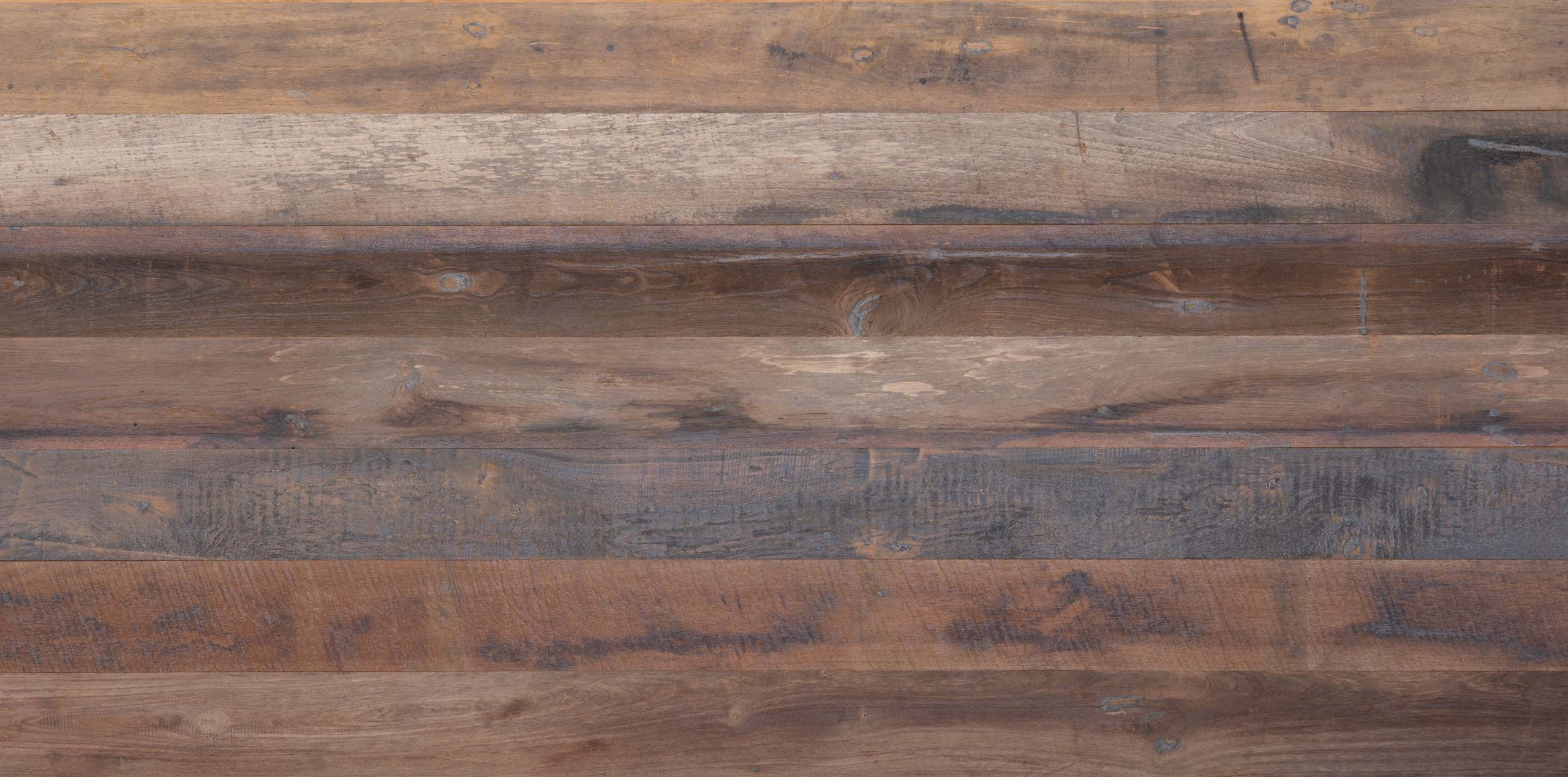 Naturally Distressed Long Plank Teak Flooring - White Oil