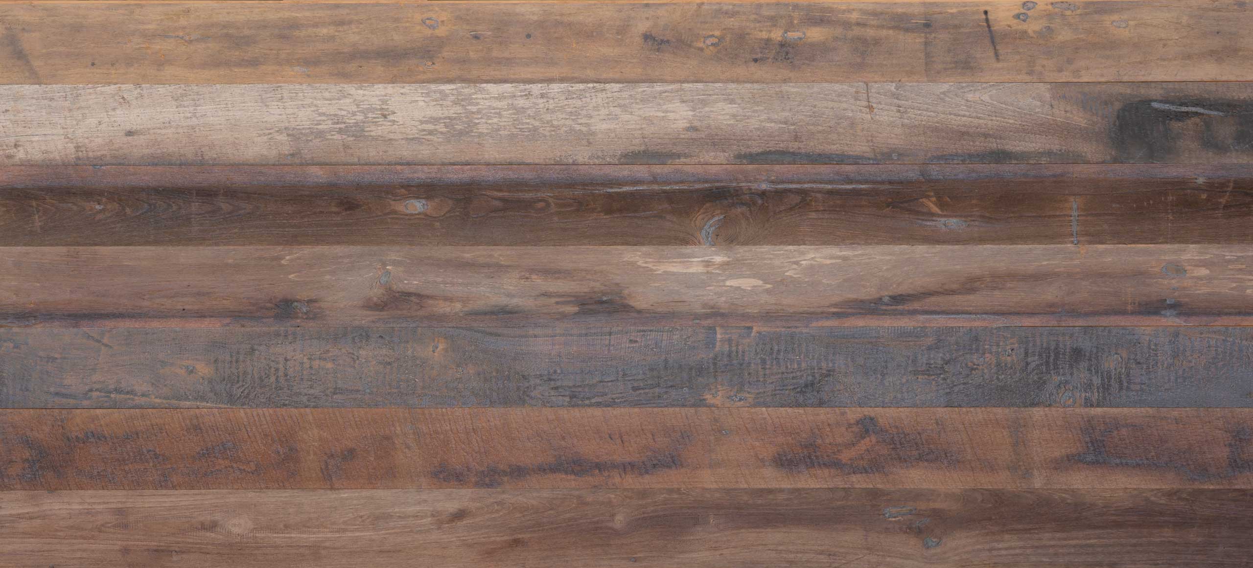 Naturally Distressed Long Plank Teak Paneling - White Oil