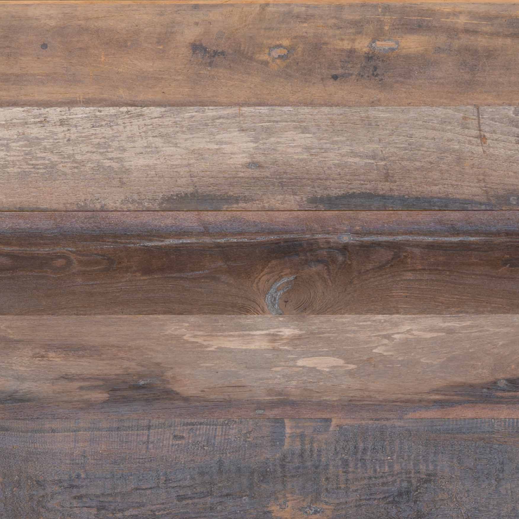 Naturally Distressed Long Plank Teak Paneling - White Oil